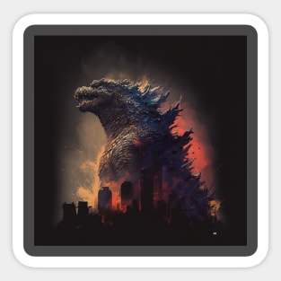 Godzilla illustration Sticker